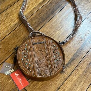 Montana West Brown Embossed Crossbody Bag